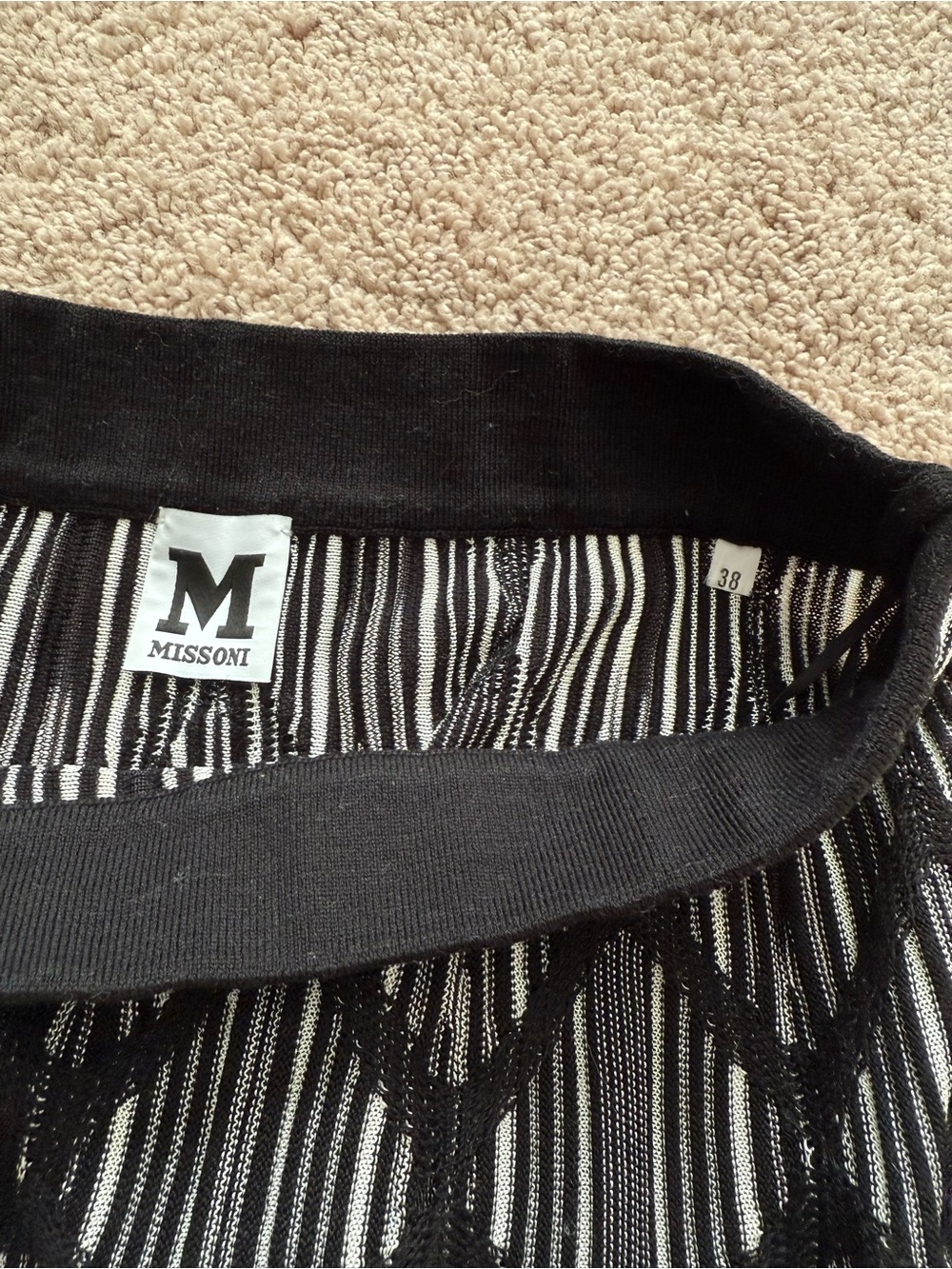 M Missoni Black and White Geometric Circle Skirt - Picture 4 of 6